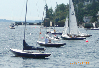 Chester Yacht Club bluenotes preparing to race, 2012