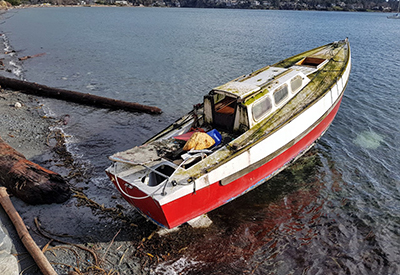 Derelict Boat In Brentwood Bay